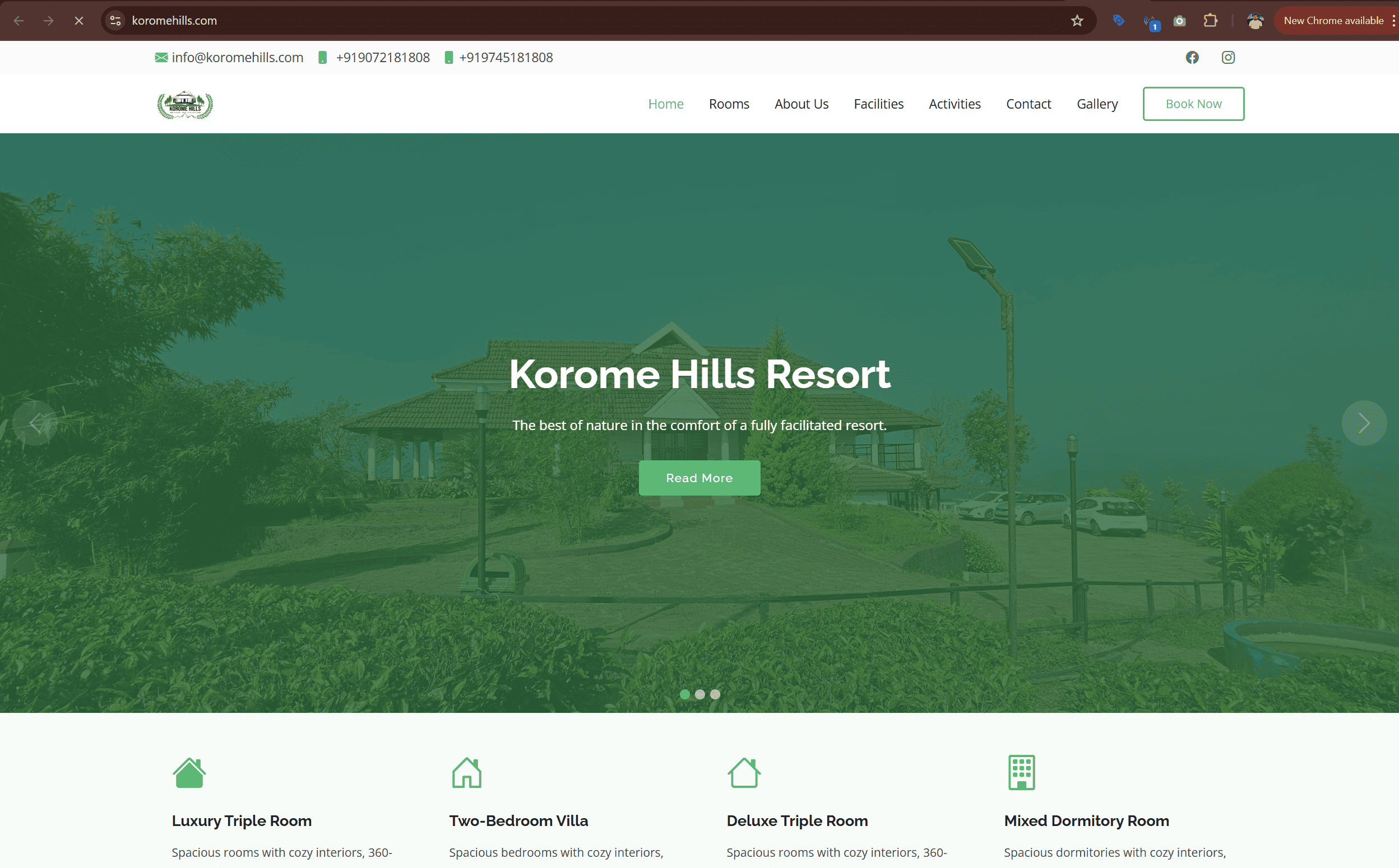 Korome Hills Resort website